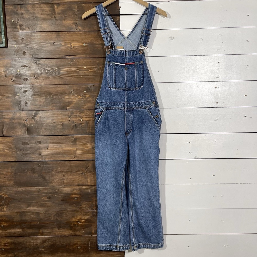 Vintage Tommy Hilfiger Jeans Denim Overall Size Medium Blue Denim Carpenter